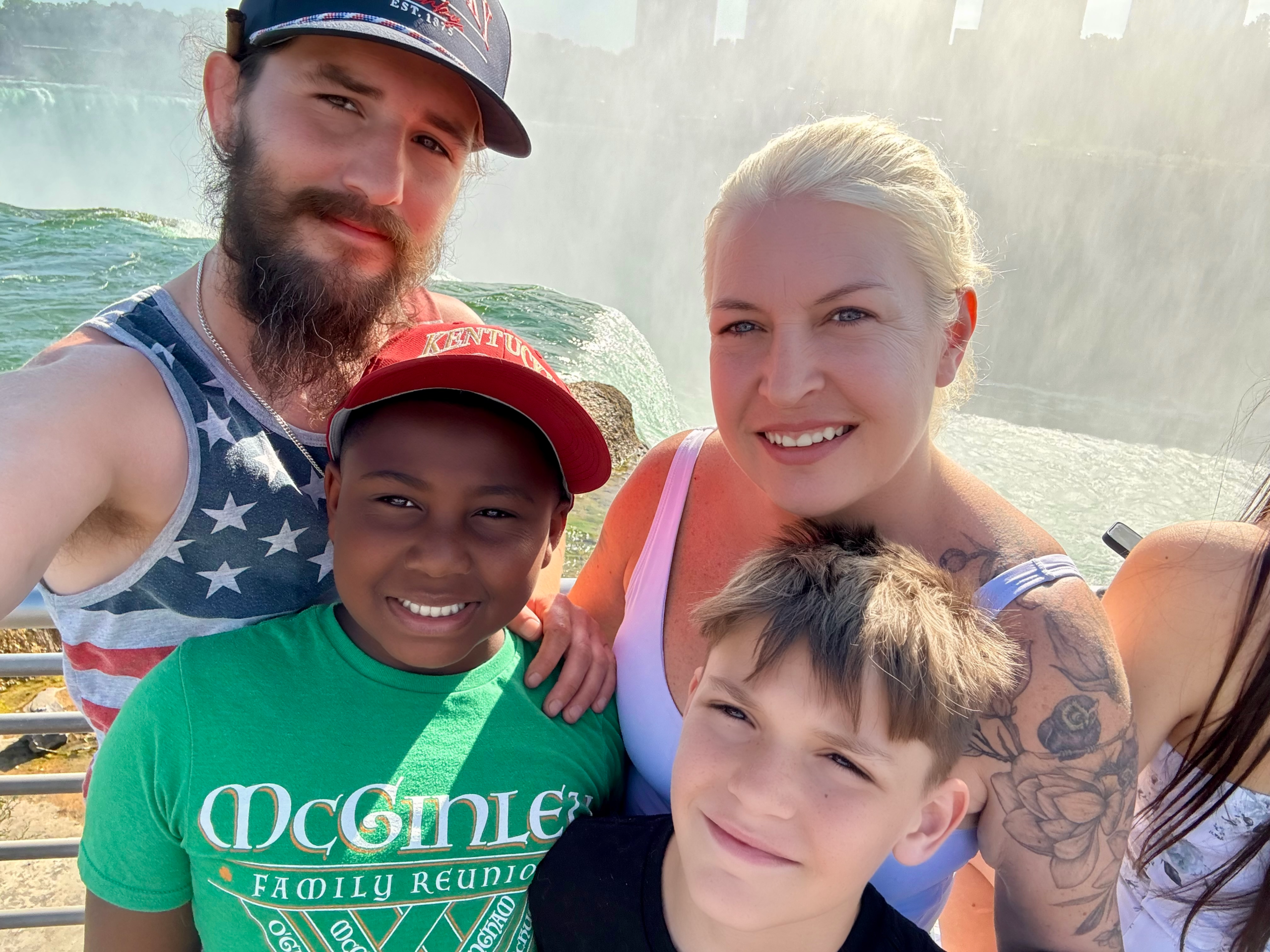 Audrey, Charles, Charlie, and Everett at Niagara Falls